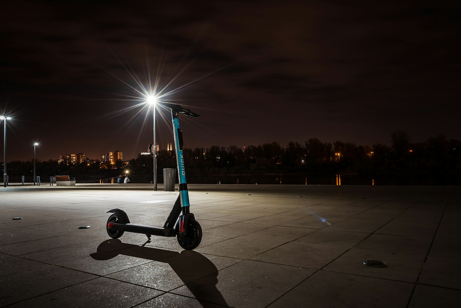 blue and black kick scooter